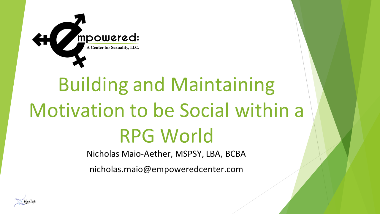 Building and Maintaining Motivation to be Social Within a RPG World
