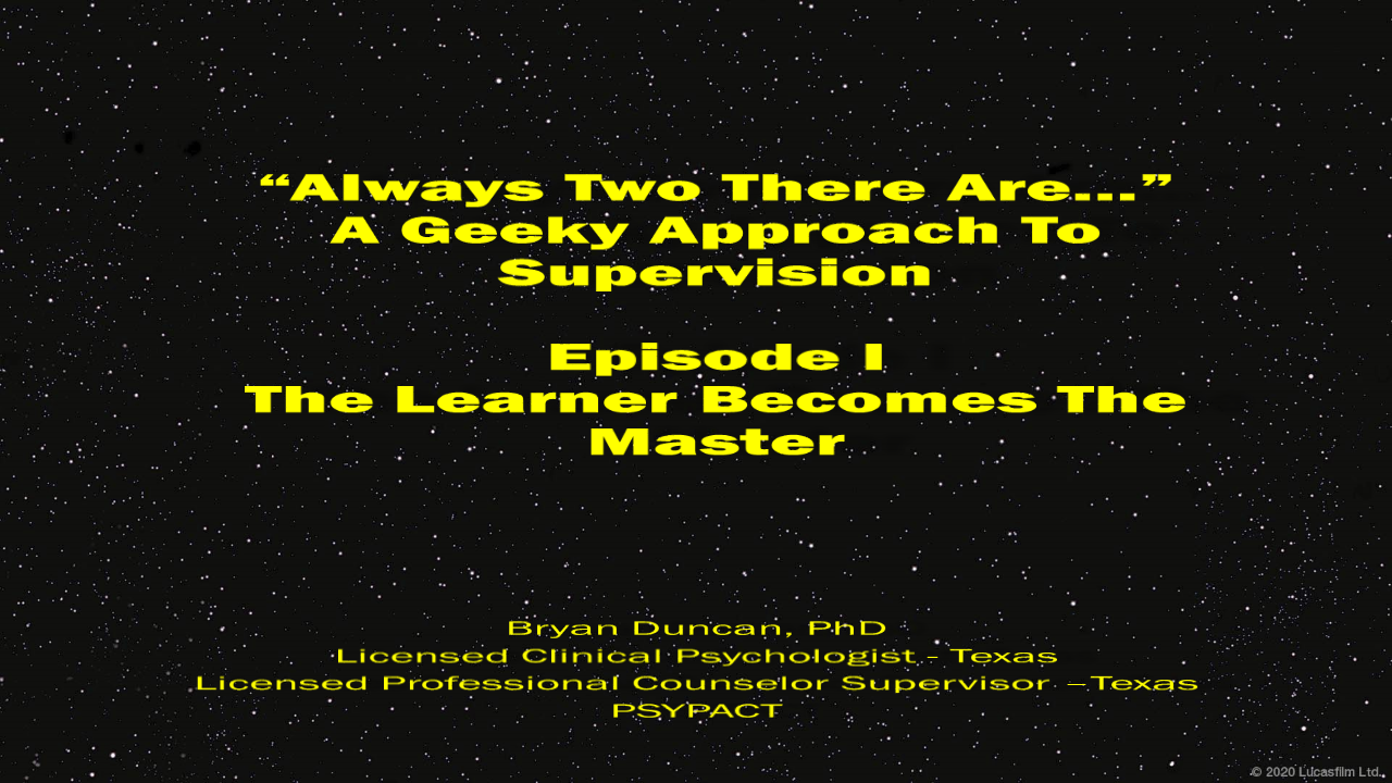 A Geeky Approach to Supervision Episode 1: The Learner Becomes the Master